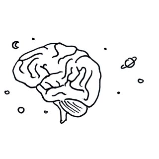 Illustration: Gehirn im Weltall