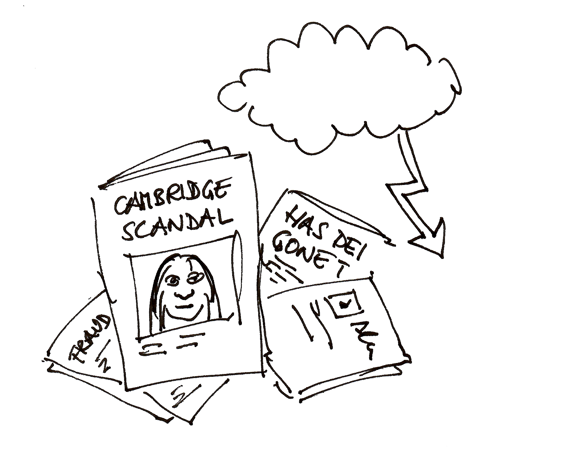 Stylised drawing of newspaper reports about the Jason Arday case