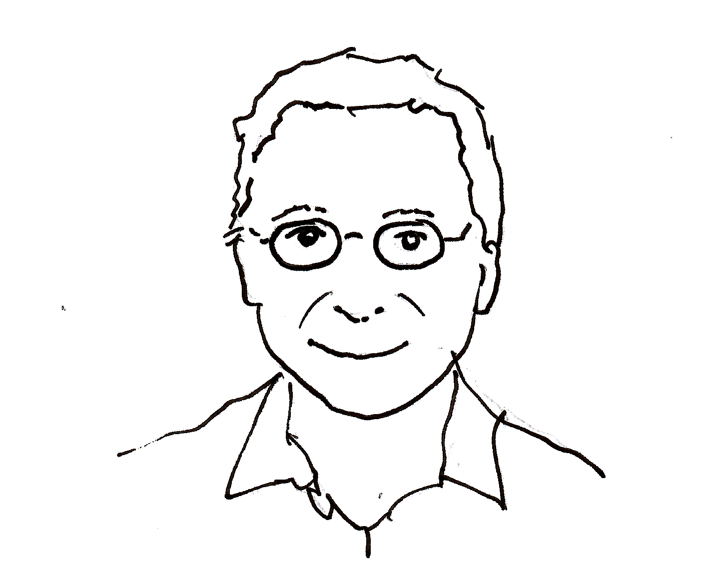 Stylised black-and-white drawing of Nathan Cofnas